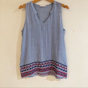 THML Women’s Sleeveless Embroidered Top | Size Small